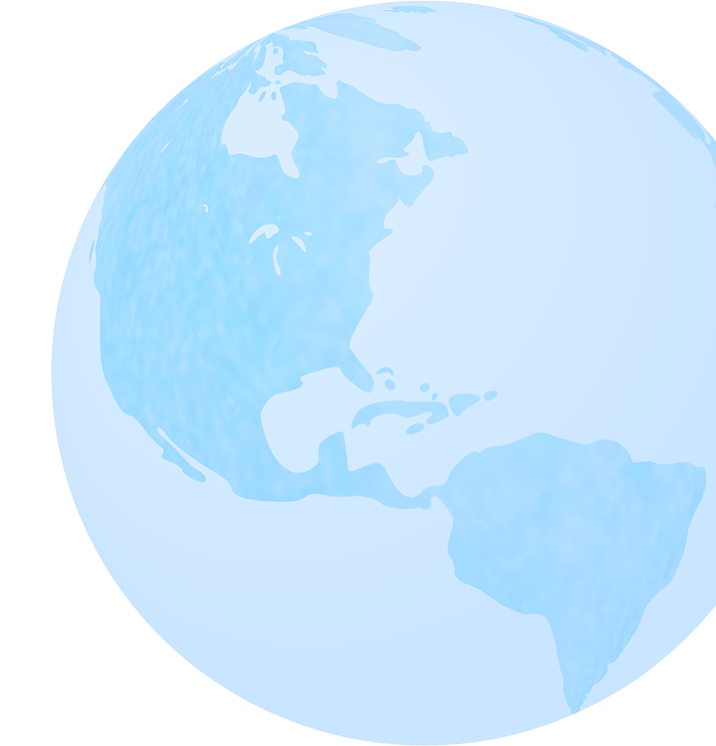 illustration of world globe showing the western hemisphere